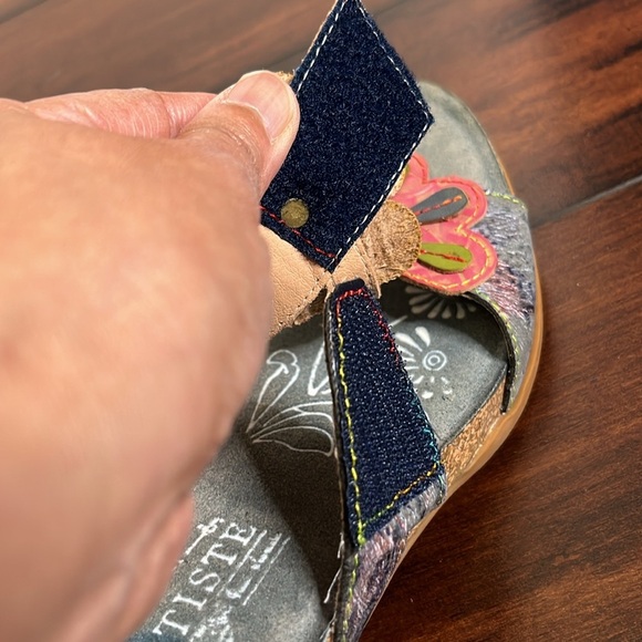 Spring Step L'Artiste Women's Agalla Leather Sandals size 41 Floral Boho Artsy - Picture 11 of 13